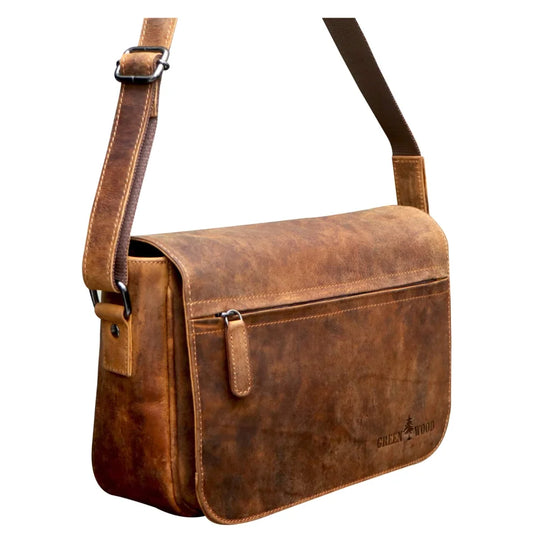 Ema leather bag womens brown leather shoulder bag with worn finish