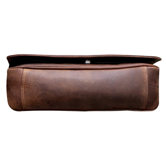 Ema leather bag womens brown leather shoulder bag with stitching clasp