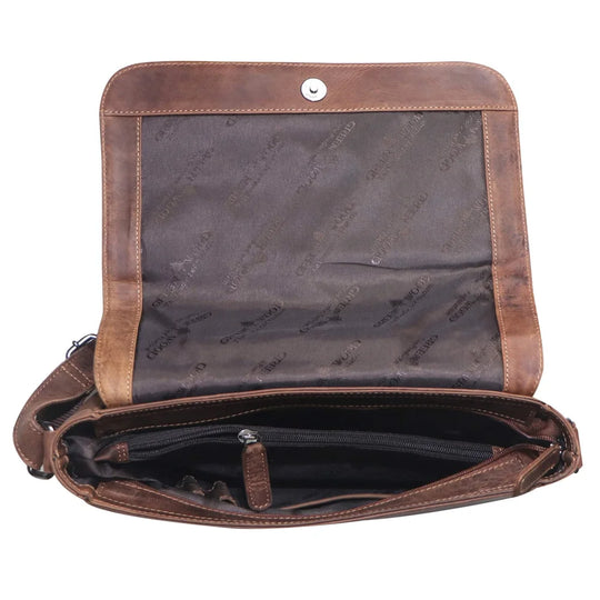Ema leather bag womens leather shoulder bag with brown exterior