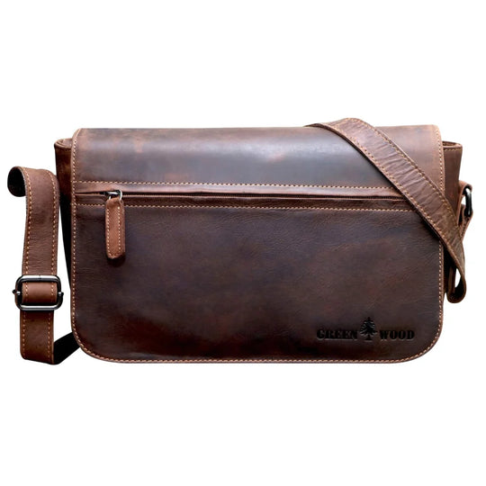 Ema leather bag womens brown leather shoulder bag with distressed finish