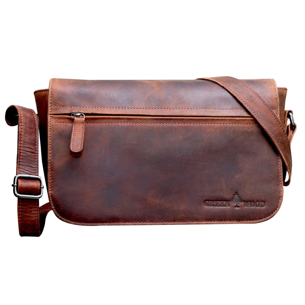 Ema leather bag womens brown leather shoulder bag with distressed finish