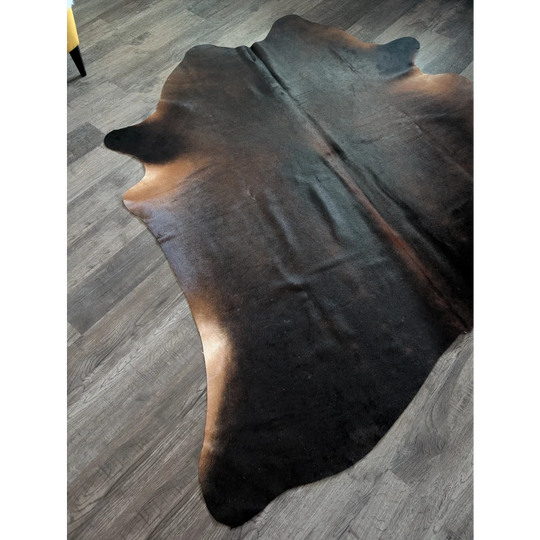 Natural brown and black large cowhide rug es14 with soft textured surface perfect for beautiful rugs collections