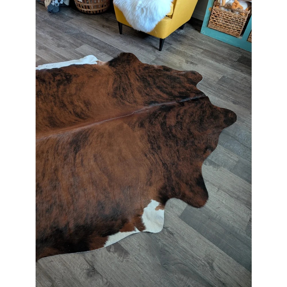 Brown and white large cowhide rug es19 75 by 68 inches with natural fur texture perfect for beautiful rugs