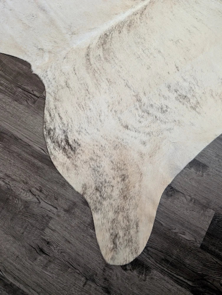 Natural white and gray speckled large cowhide rug es24 with a soft textured surface perfect for beautiful rugs