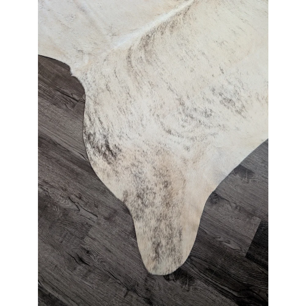 Natural white and gray speckled large cowhide rug es24 with a soft textured surface perfect for beautiful rugs