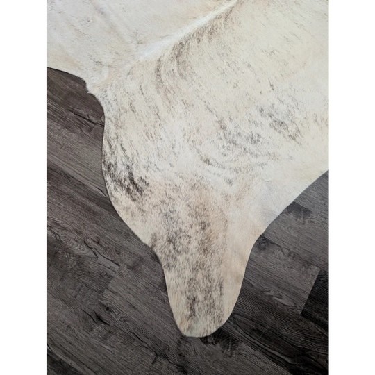 Natural white and gray speckled large cowhide rug es24 with a soft textured surface perfect for beautiful rugs