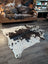 Large cowhide rug with unique black and white spotted pattern natural cowhide perfect for stylish floor decor