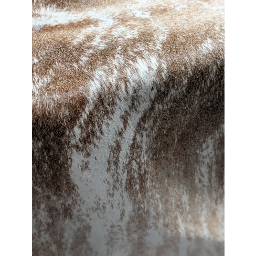 Extra large cowhide rug with brown and white patches, 102’’ x 91
