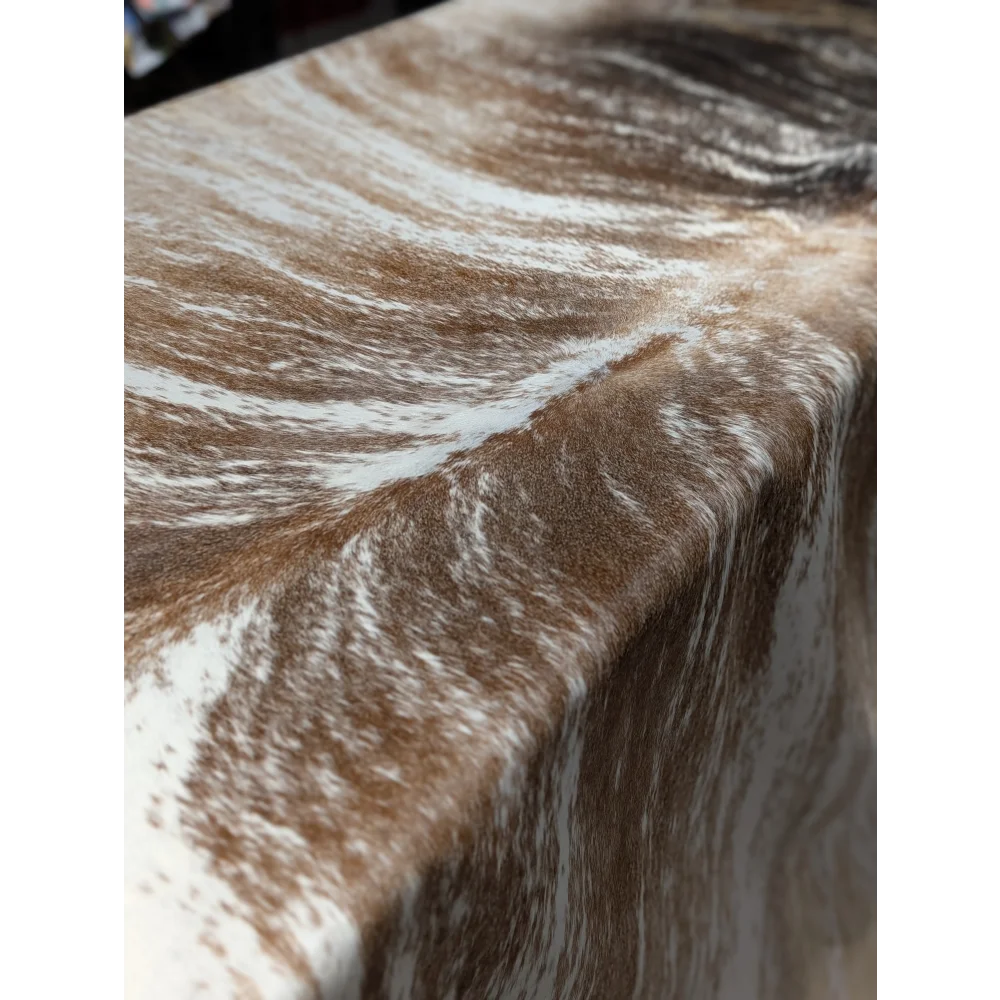 Extra large cowhide rug 102x91 with brown white markings