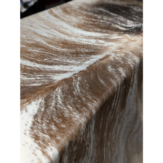 Extra large cowhide rug 102x91 with brown white markings