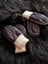 Fabulous sheepskin kids mittens in brown leather with cream lining