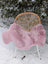 Fairy pink merino sheepskin soft fluffy pink merino sheepskin rug draped over wicker chair reach standards