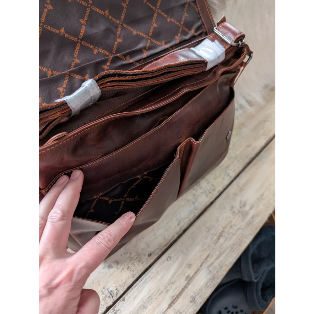 Leather Shoulder Laptop Bag Gent - GW117