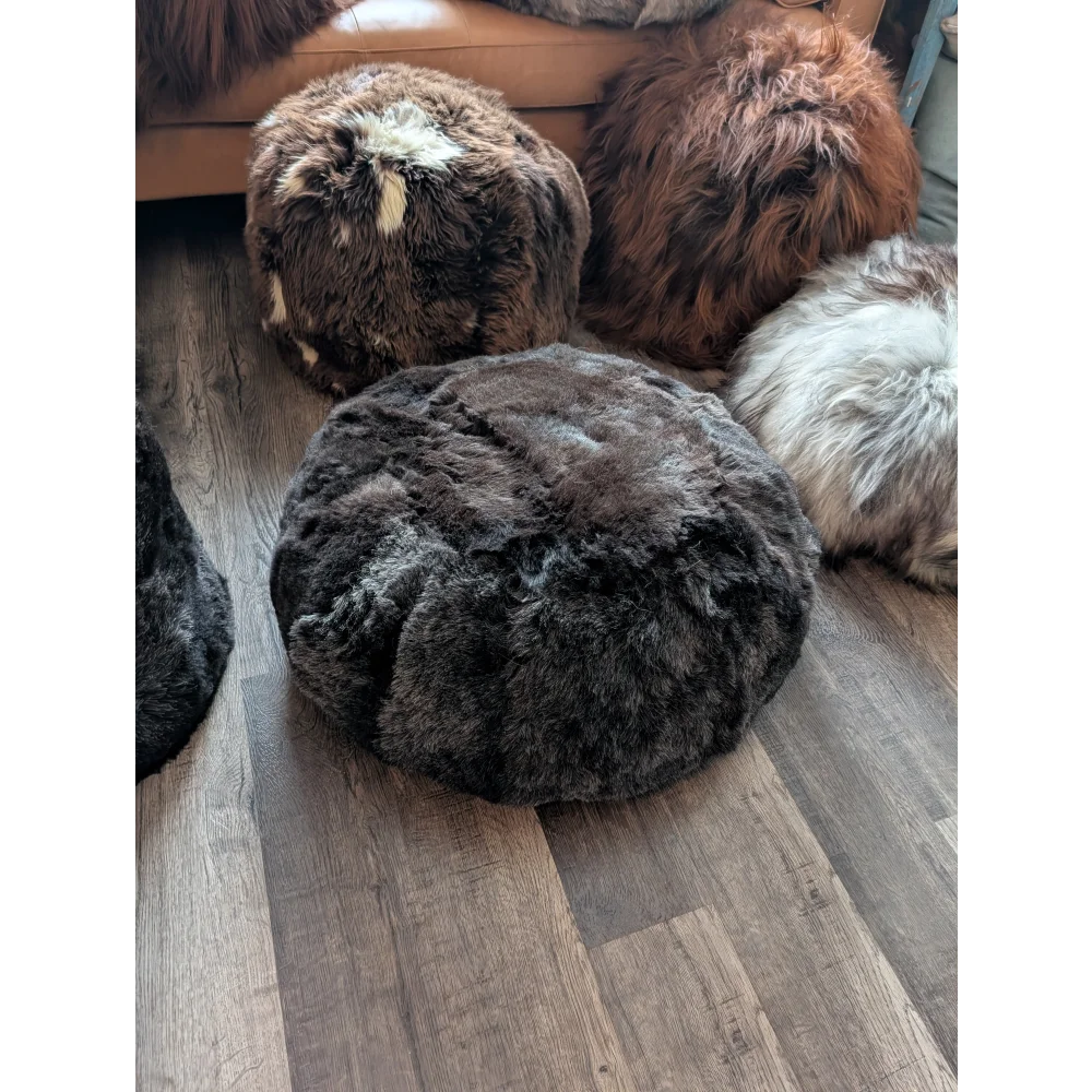 Floor Pouf❤️Shorn Icelandic In Wolf