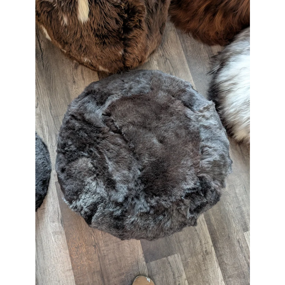 Floor Pouf❤️Shorn Icelandic In Wolf