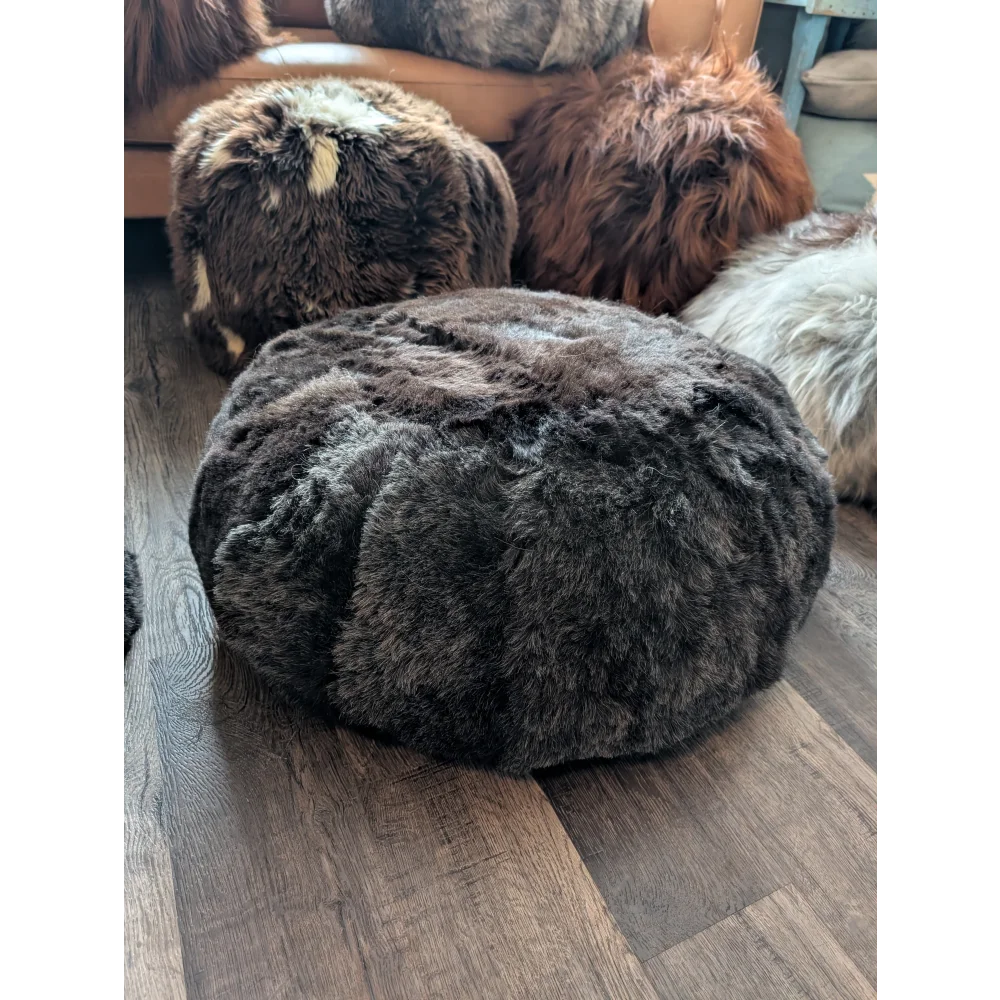 Floor Pouf❤️Shorn Icelandic In Wolf