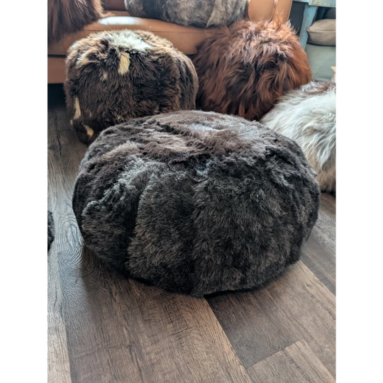 Floor Pouf❤️Shorn Icelandic In Wolf