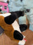 A plush dachshund toy named frank the fox with soft brown white and black fur stuffed animal perfect for cuddling