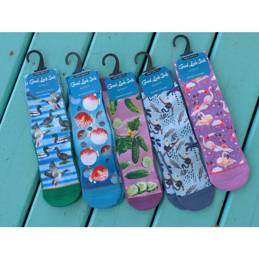 Assorted novelty socks.