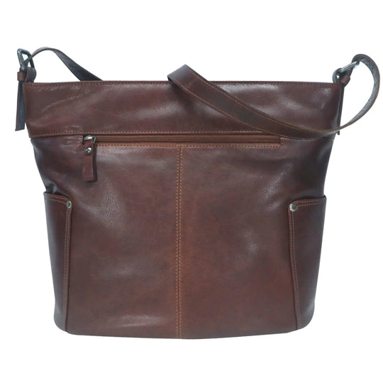 Greenwood Eva genuine leather bag with brown full-grain buffalo leather crossbody design