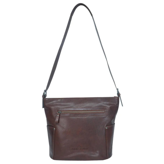 Greenwood Eva genuine leather bag with zip front pocket