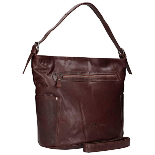Greenwood Eva genuine leather bag in full-grain buffalo leather with zip pocket