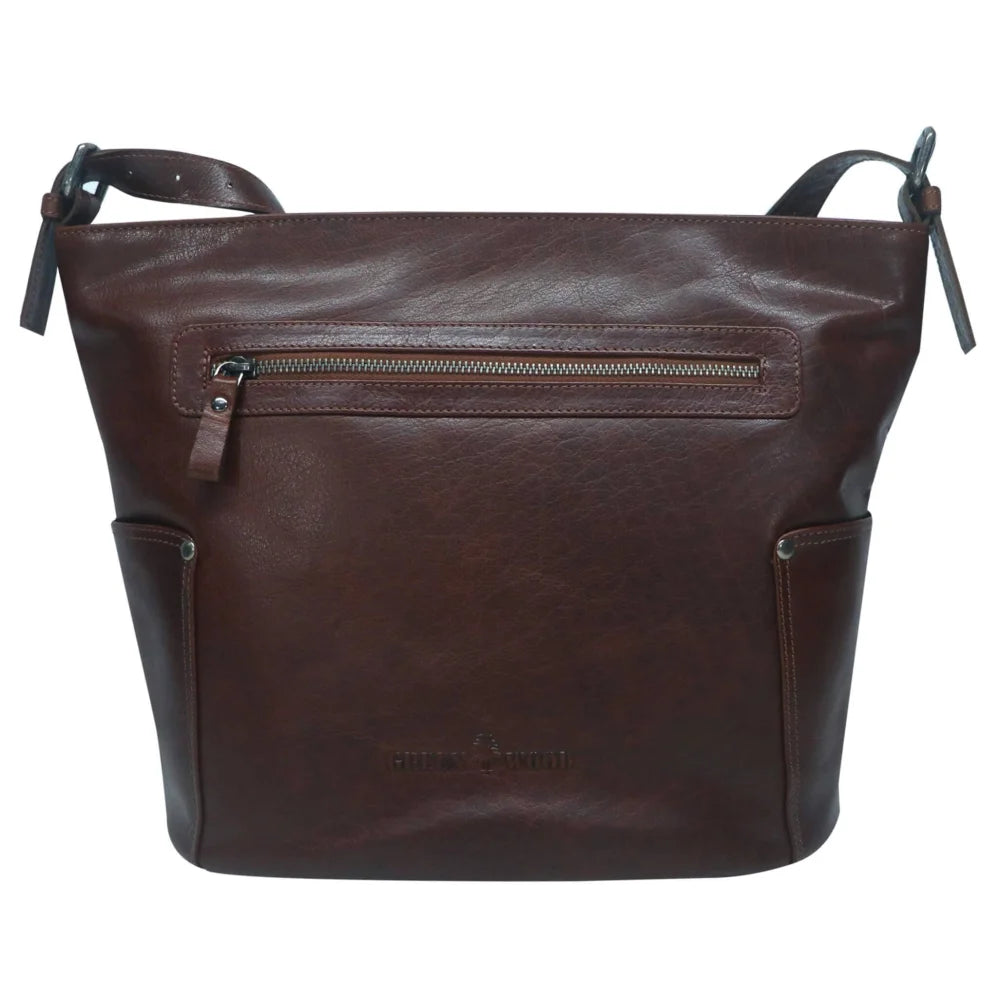 Greenwood Eva genuine leather bag with front zipper pocket