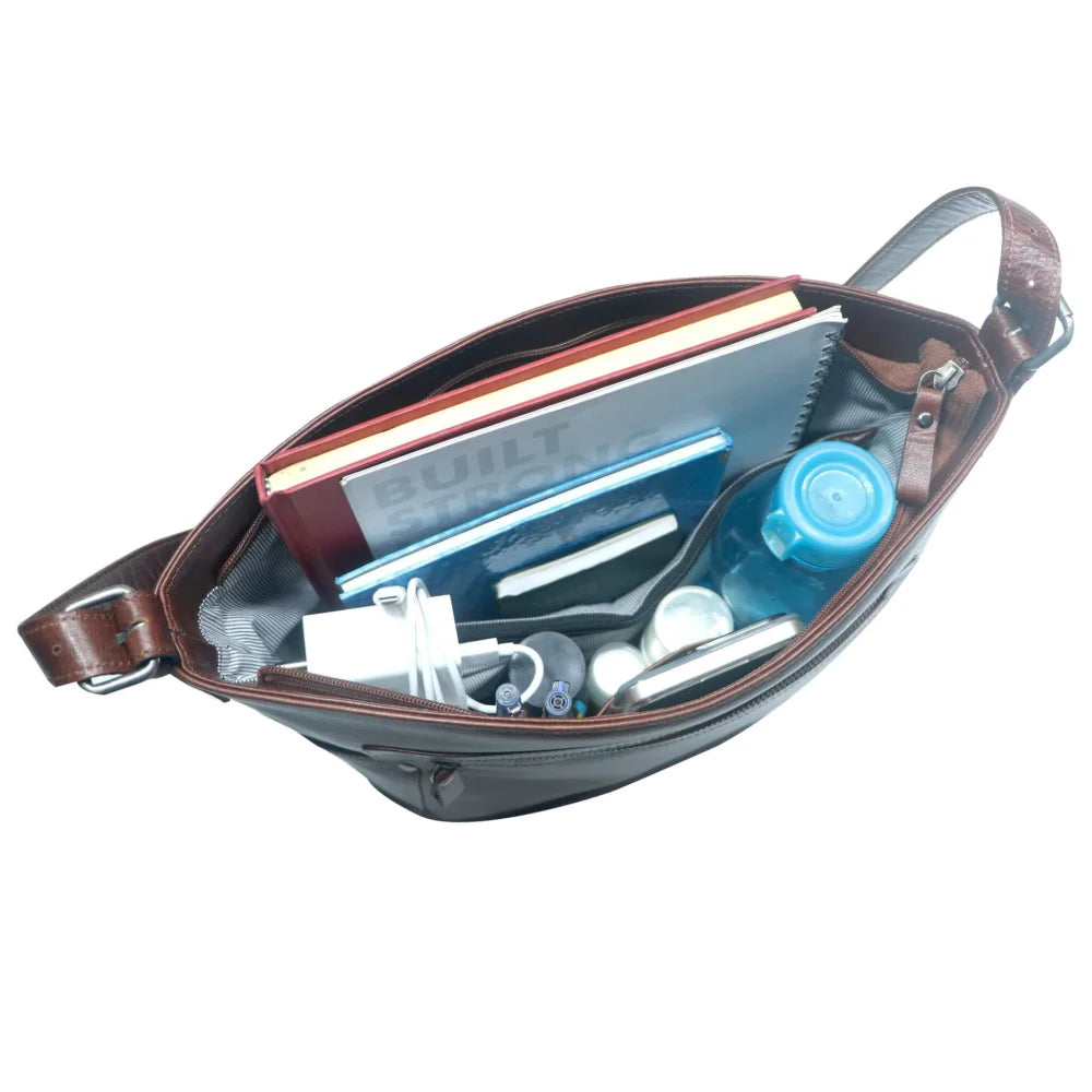 Greenwood Eva genuine leather bag with compartments, full-grain buffalo leather