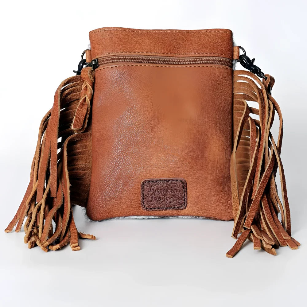 Tan LC-ADBGS153 Chaps Blake leather crossbody bag with fringes zipper Canada