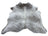 Gorgeous grey mix #7 large cowhide rug with gray and white speckled pattern and unique rustic charm arriving soon