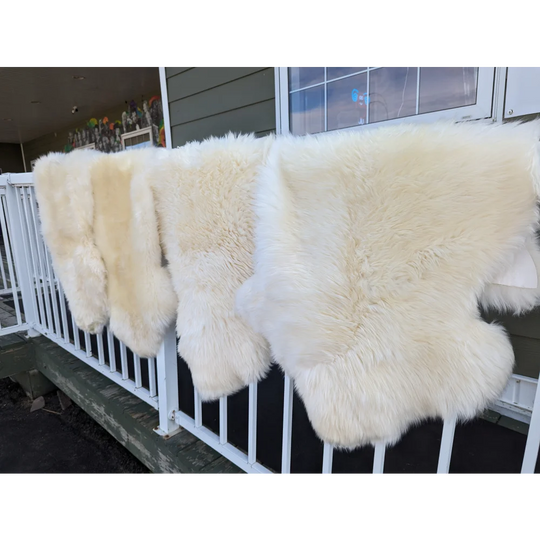 Gorgeous Merino sheepskin throw in cream, fluffy and eco-friendly