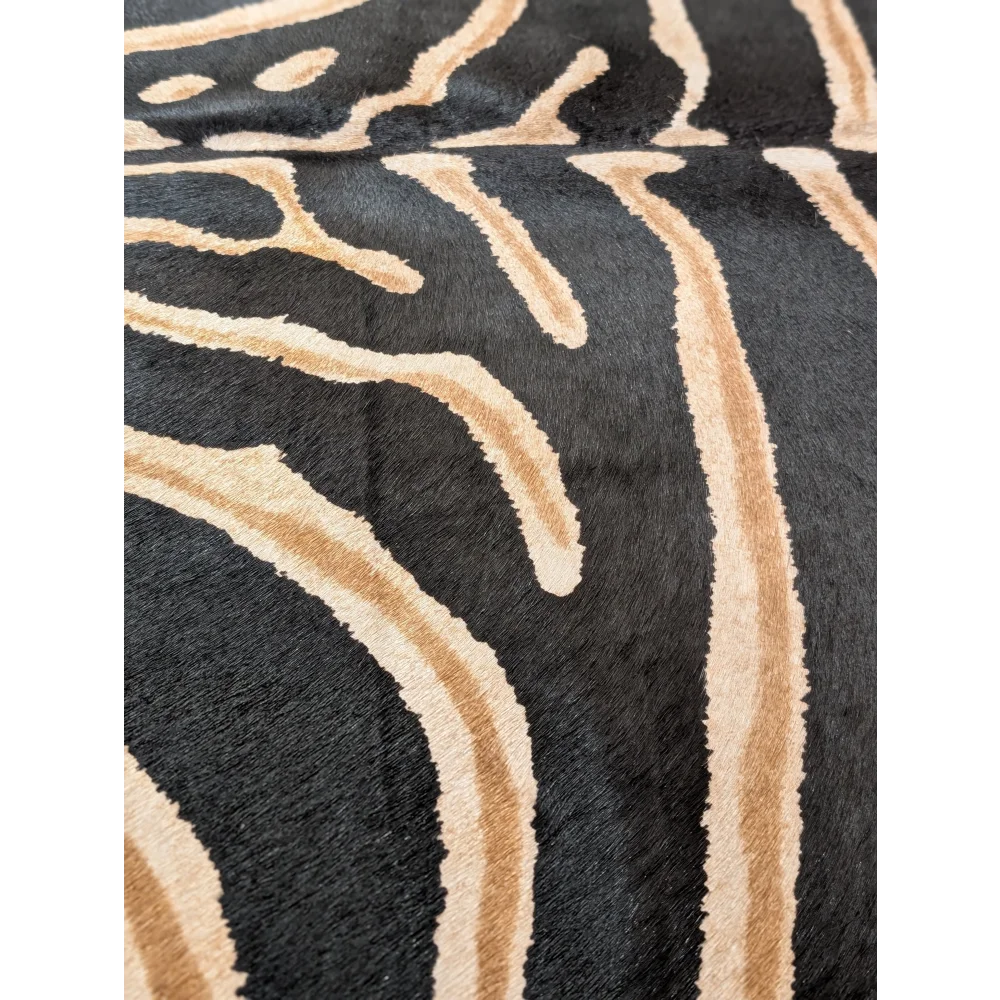 Black and tan zebra print faux fur throw blanket from angus oliver large cowhide with unique characteristics