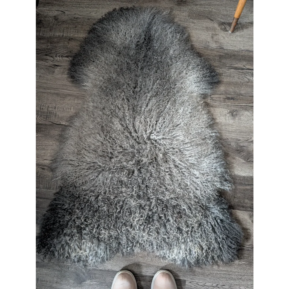 Gotland sheepskin rug 50x29 gray soft pile natural texture