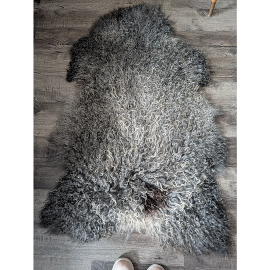 Gotland sheepskin rug 54x33 grey natural soft pile
