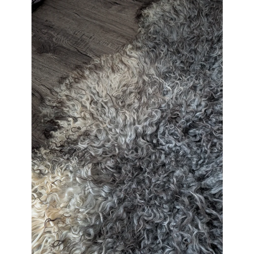 Cozy Gotland sheepskin rug, 52x31, natural gray white fur from Oliver Luxury Sheepskins
