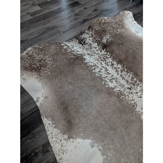 Greymix925 extra large cowhide rug 96 x 90 brown and white spotted large cowhide with natural edges beautiful rugs