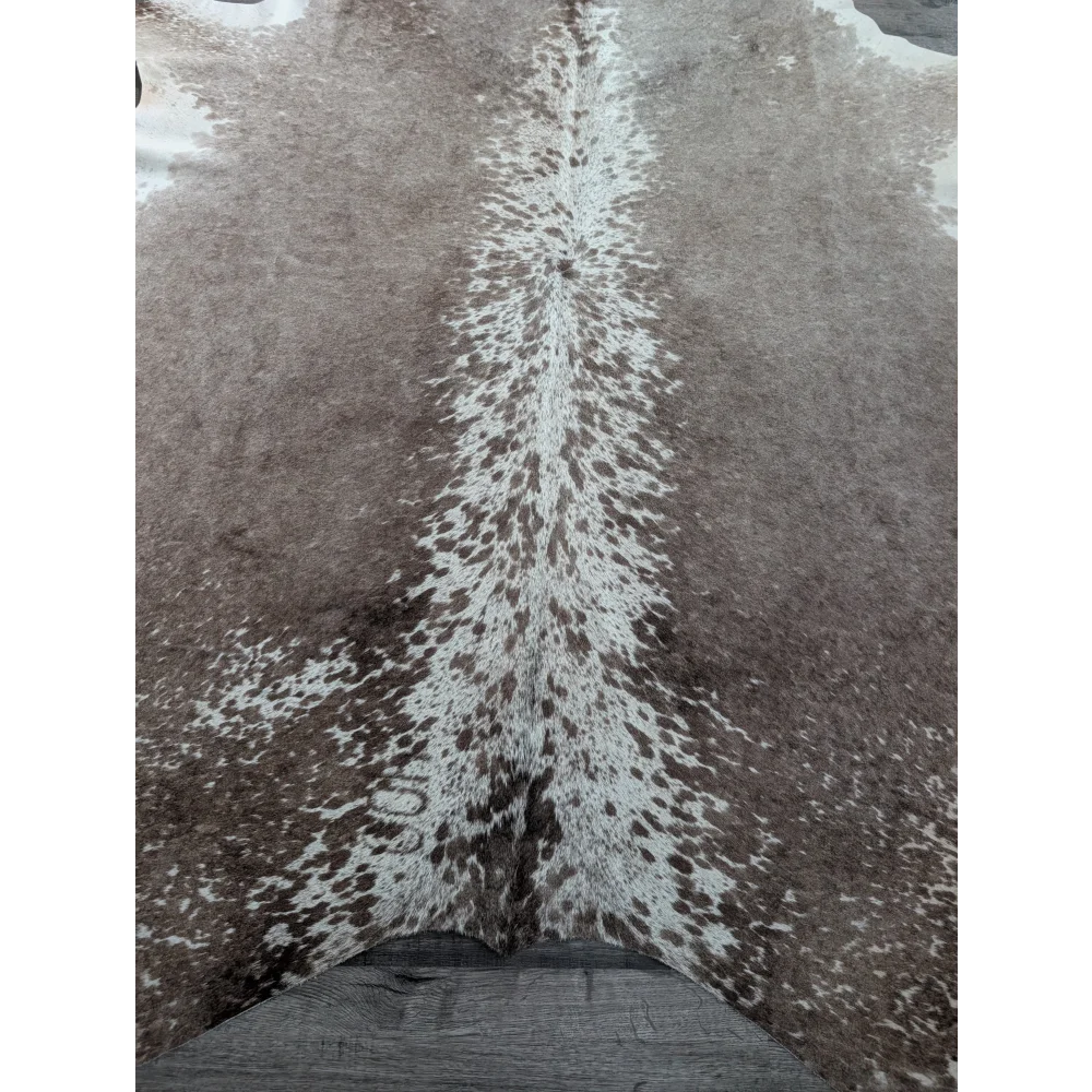 Greymix 925 extra large brown and white spotted cowhide rug with natural textured surface perfect for beautiful rugs