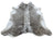 Greymix#925 extra large cowhide rug in gray and white with natural irregular edges, perfect for beautiful rugs lovers