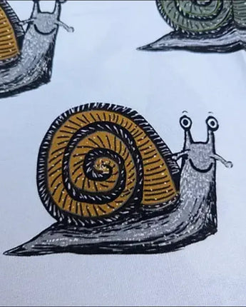 Happy Garden Snails Cotton Tea Towel