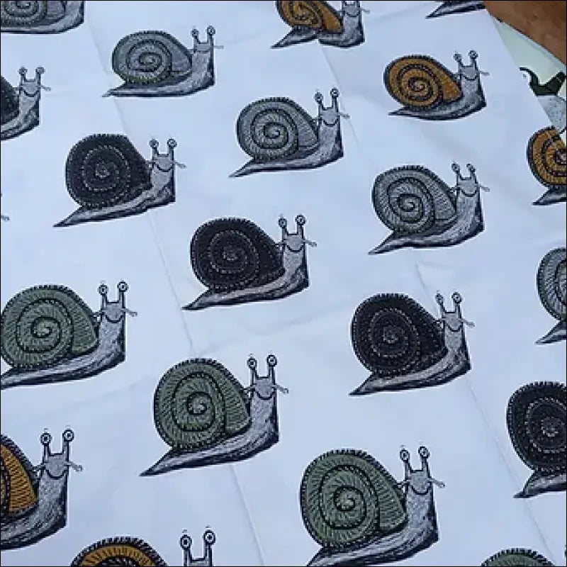 Happy Garden Snails Cotton Tea Towel