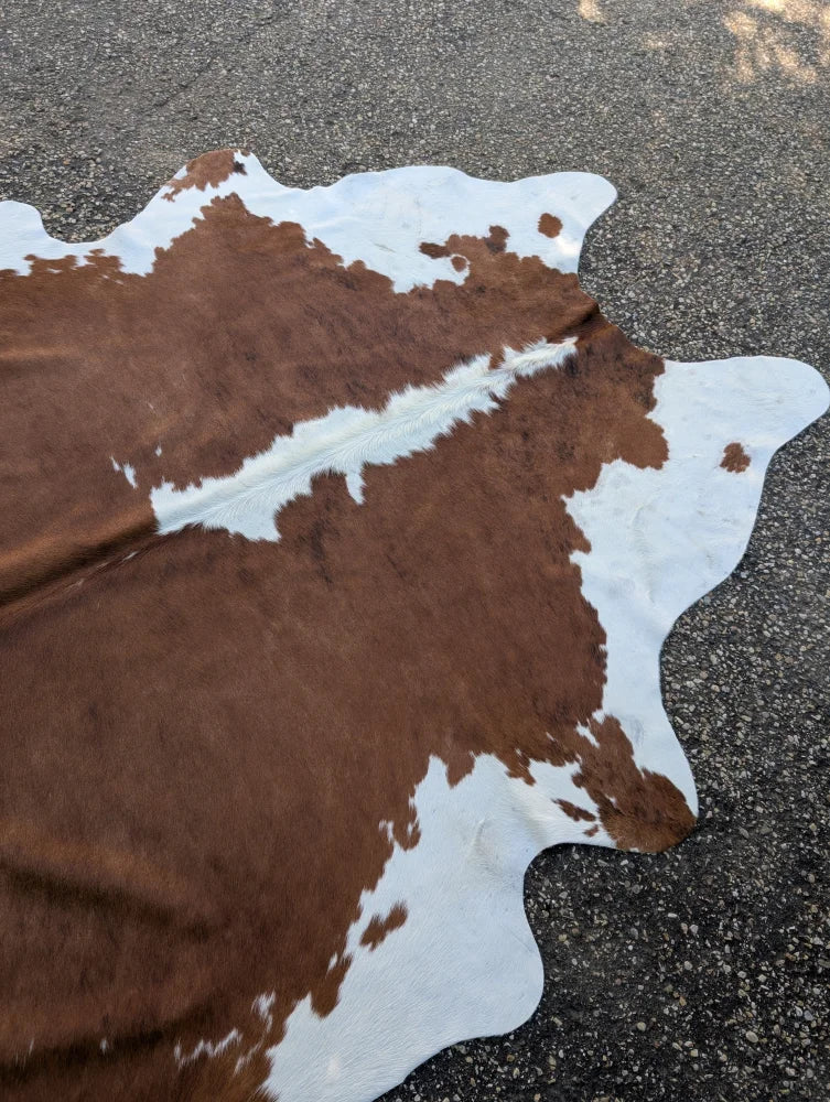 Hello1 large brown and white cowhide rug with natural irregular edges showcases unique characteristics for beautiful rugs