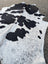 Hello10 large cowhide rug with black and white natural irregular patches adds rustic charm and unique characteristics