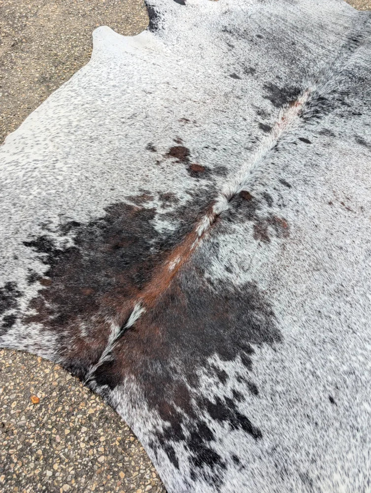 Hello11 large cowhide rug in gray and black with beautiful rugs and unique characteristics for any room