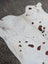 Large cowhide rug hello12 with white and brown spots featuring unique characteristics and beautiful rugs design