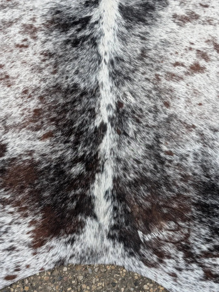 Hello13 89 x 80 extra large cowhide rug with white black and brown spots featuring unique textured surface beautiful rugs