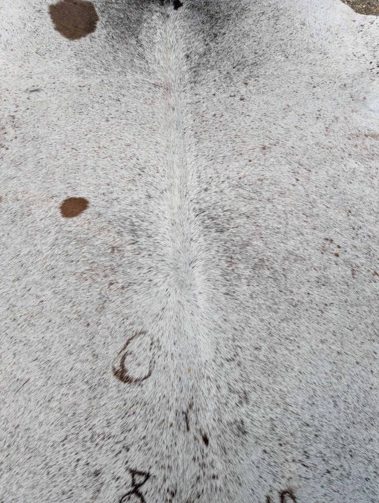 Hello14 89 x 79 extra large cowhide rug with white and natural brown spots featuring unique characteristics and soft texture