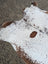 Hello15 large cowhide rug in white and brown spotted natural fur texture with unique characteristics for beautiful rugs