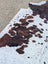 Hello4 large cowhide rug 87x79 with white and brown spots and unique rustic charm pattern