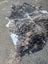 Hellow#5 88 x 81 large cowhide rug with unique black and white marbled pattern adds rustic charm to any space