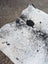 Hum13 91 x 84 massive cowhide rug with large cowhide in white and black speckles with unique characteristics
